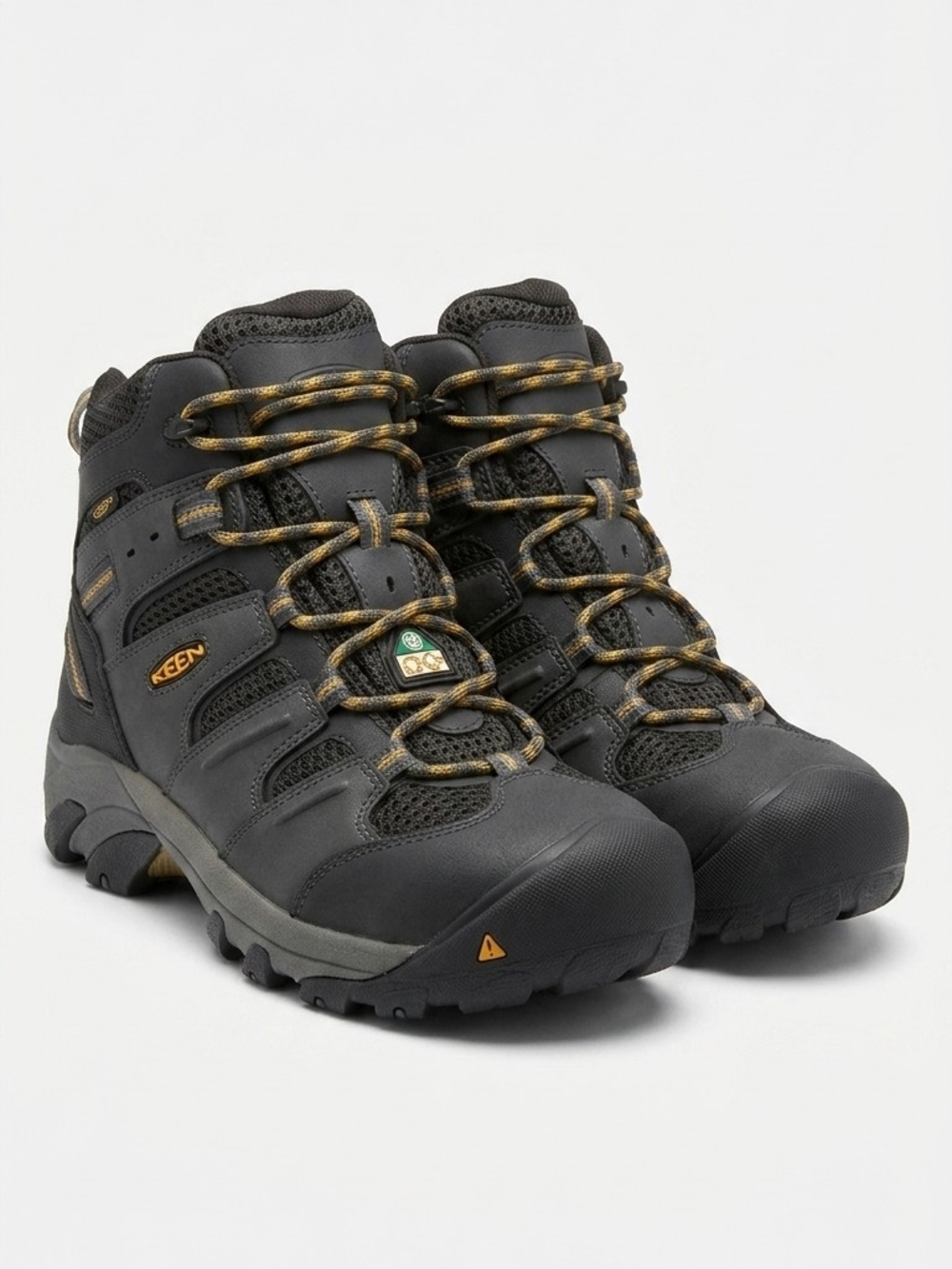 KEEN Men's Black Boots with Yellow Accents